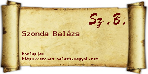 Szonda Balázs névjegykártya